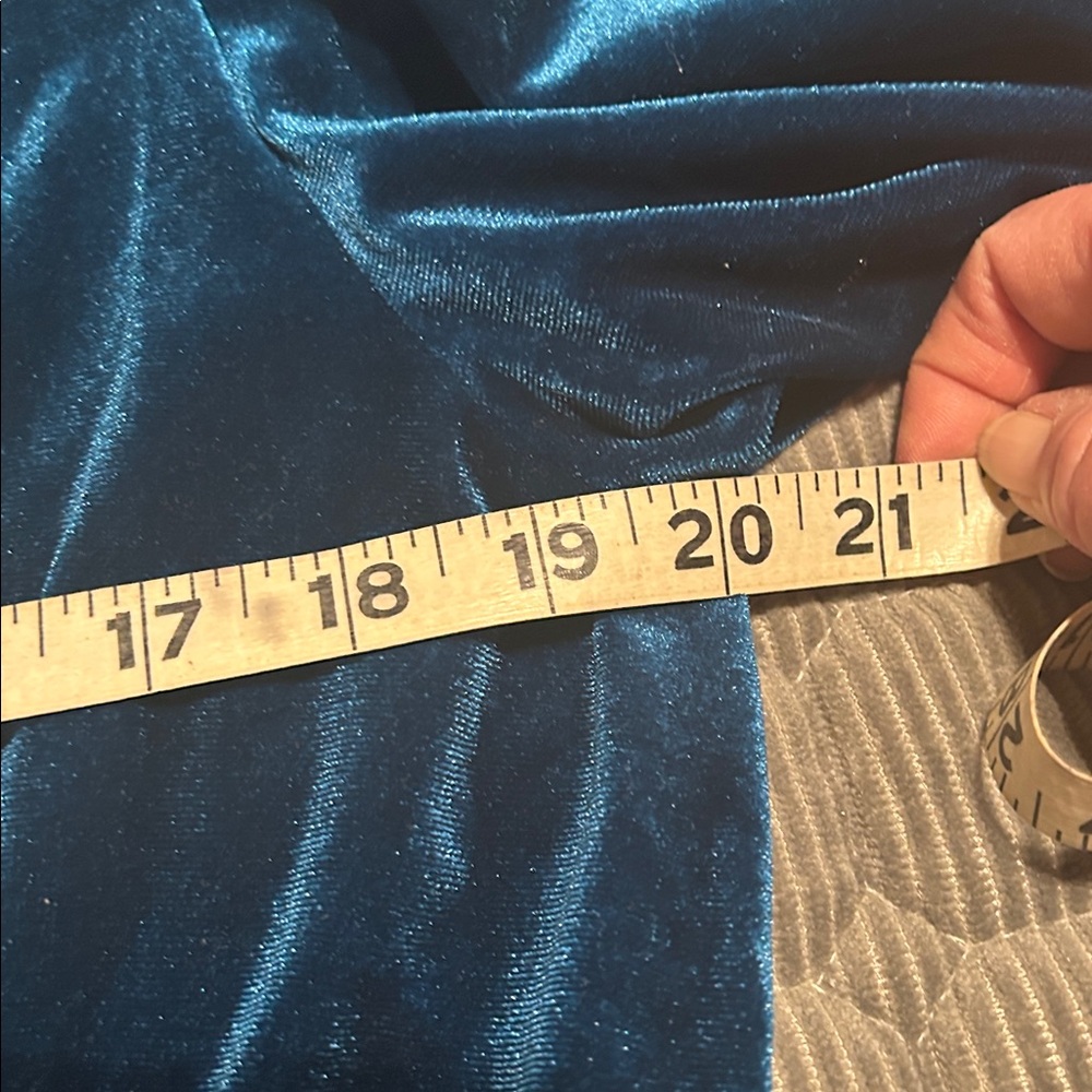 SHEIN Deep Blue Velvet Jumpsuit - Picture 7 of 8